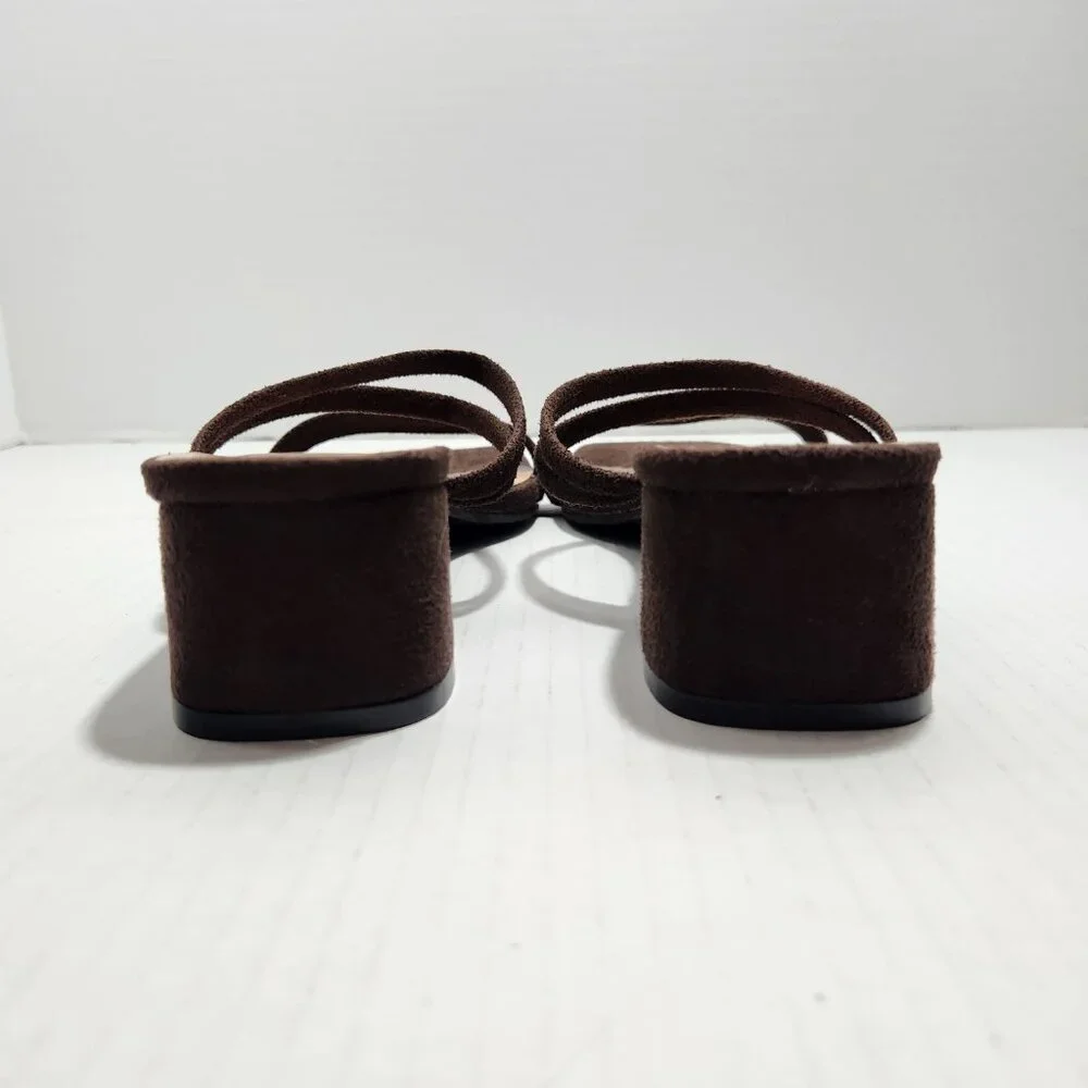 Square-toe Double Strap Block Heel Dress Sandals - Picture 8 of 9